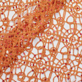 Corded Sequin Lace Fabric SV570742 Red / Gold 1