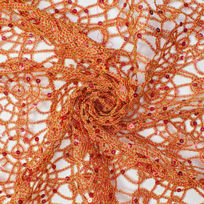 Corded Sequin Lace Fabric SV570742 Red / Gold 3
