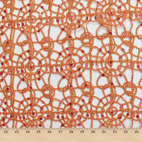 Corded Sequin Lace Fabric SV570742 Red / Gold 4