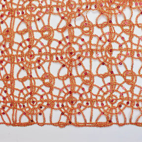 Corded Sequin Lace Fabric SV570742 Red / Gold 2