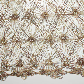Daisy Floral Corded Lace Fabric SV581025 Gold / Rust 3
