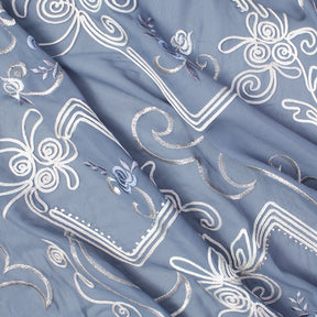 Corded Floral Embroidery On Georgette Fabric SV581227 Grey 1