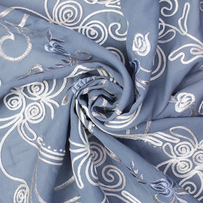 Corded Floral Embroidery On Georgette Fabric SV581227 Grey 3