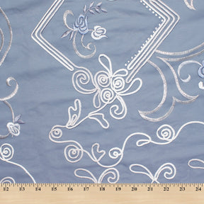 Corded Floral Embroidery On Georgette Fabric SV581227 Grey 4