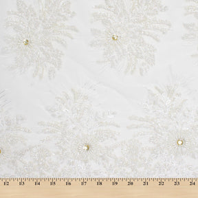 Gloriosa Bridal Lace Beaded Fabric SV573432 White 4