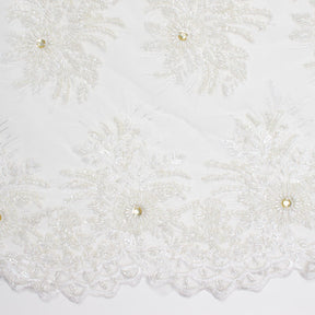 Gloriosa Bridal Lace Beaded Fabric SV573432 White 2