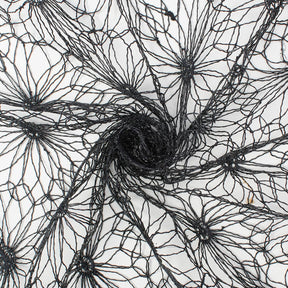 Daisy Floral Corded Lace Fabric SV581005 Black 2
