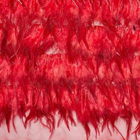 Chicken Feather Trim Layers Fabric SV576004 Red 2