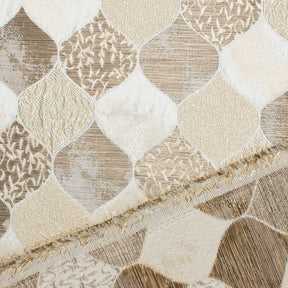 Ornamental Extra Wide Metallic Upholstery Jacquard Fabric SV581127 Tan 3
