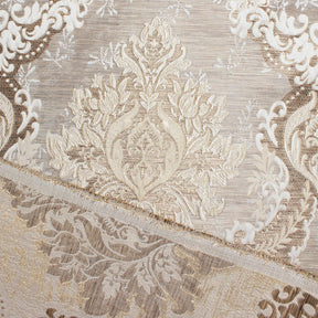 Grand Extra Wide Metallic Damask Upholstery Jacquard Fabric SV581121 Tan 3