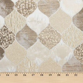 Ornamental Extra Wide Metallic Upholstery Jacquard Fabric SV581127 Tan 4