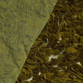 Ruffle Daisy Rosette On Mesh Fabric SV580952 Dark Olive 2