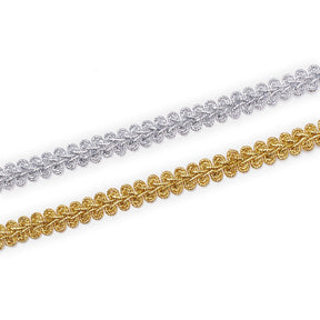 3 8 Inch Knit Swirl Corded Metallic Braided 25 Yard Trim Group