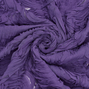 Ruffle Petal Rosette Chiffon On Mesh Fabric SV581031 Purple 2