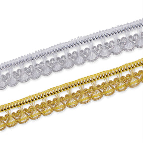 1 25 Inch Scroll Scalloped Metallic Corded 25 Yard Trim Group