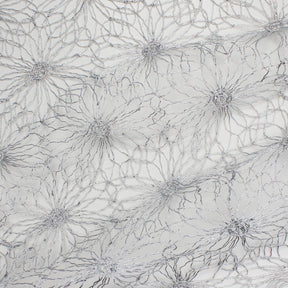 Daisy Floral Corded Lace Fabric SV580986 Silver 1