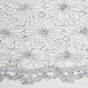 Daisy Floral Corded Lace Fabric SV580986 Silver 3