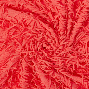 Black Fringe Trim Layers On Poly Chiffon Fabric SV581170 Coral 2
