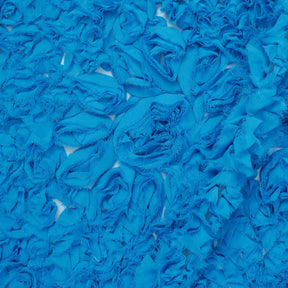 Ruffle Daisy Rosette On Mesh Fabric SV581033 Turquoise 1