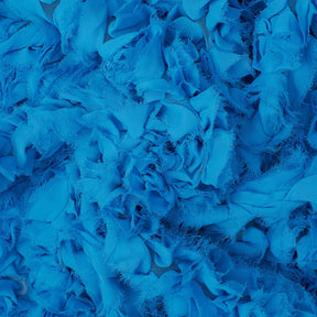 Ruffle Daisy Rosette On Mesh Fabric SV581033 Turquoise 2