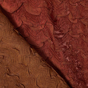 Ruched Ruffle Satin Fabric SV581169 Burgundy 3