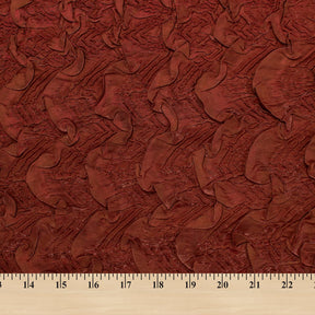 Ruched Ruffle Satin Fabric SV581169 Burgundy 5