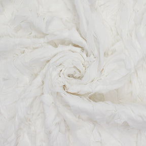 Striped Ruffle Chiffon Embroidery Fabric SV581063 White 2
