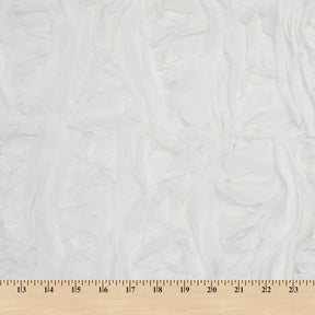 Striped Ruffle Chiffon Embroidery Fabric SV581063 White 3