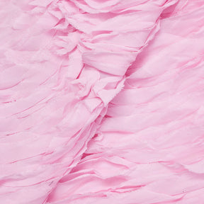 Burgundy Ruffle Wave Chiffon Fabric SV581174 Pink 1