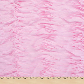 Burgundy Ruffle Wave Chiffon Fabric SV581174 Pink 3