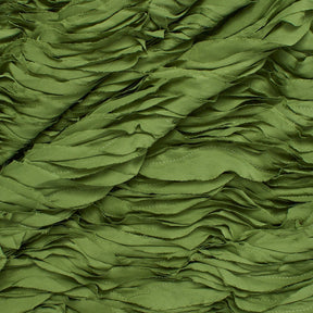 Striped Ruffle Chiffon Embroidery Fabric SV580947 Olive 1