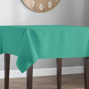 Polyester Poplin Rectangular Table Cloth Covers (60 Inch) Aqua Green Image 2