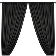 Yorkshire Natural Linen Rod Pocket Curtains Black Image 1