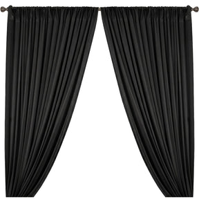Yorkshire Natural Linen Rod Pocket Curtains Black Image 1
