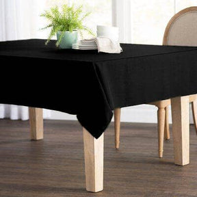 Polyester Poplin Rectangular Table Cloth Covers (60 Inch) Black Image 1