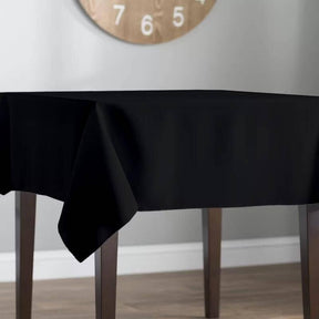 Polyester Poplin Rectangular Table Cloth Covers (60 Inch) Black Image 2