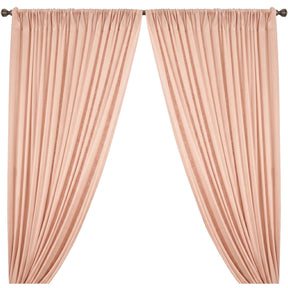 Yorkshire Natural Linen Rod Pocket Curtains Blush Image 1