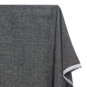 7 Oz Yarn Dyed Two Tone Linen Fabric SV580335 Black / White 2