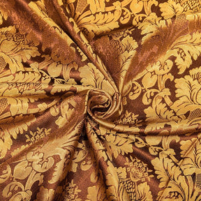 Extra Wide Floral Damask Upholstery Jacquard Fabric SV577414 Bronze / Gold 2