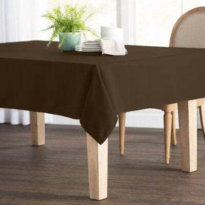 Polyester Poplin Rectangular Table Cloth Covers (60 Inch) Brown Image 1