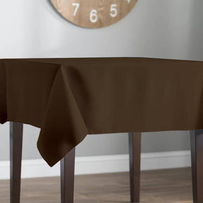Polyester Poplin Rectangular Table Cloth Covers (60 Inch) Brown Image 2