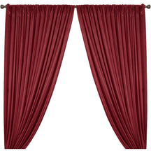 Yorkshire Natural Linen Rod Pocket Curtains Burgundy Image 1