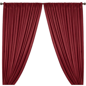 Yorkshire Natural Linen Rod Pocket Curtains Burgundy Image 1