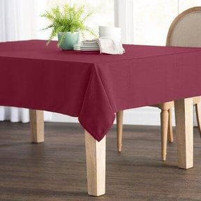 Polyester Poplin Rectangular Table Cloth Covers (60 Inch) Burgundy Image 1