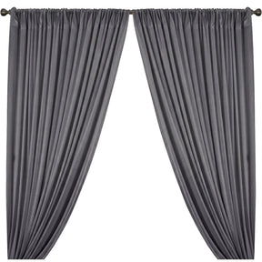 Yorkshire Natural Linen Rod Pocket Curtains Charcoal Grey Image 1