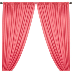 Yorkshire Natural Linen Rod Pocket Curtains Coral Image 1