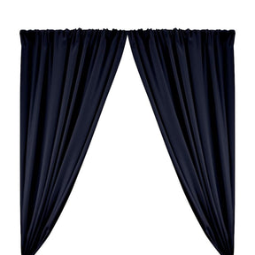 Polyester Poplin Rod Pocket Curtains (60 Inch) Dark Navy Image 1