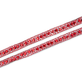Geometric Rhombus Diamond Resin Rhinestone Iron On Trim SV581441 Red 2