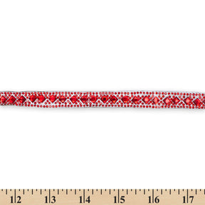Geometric Rhombus Diamond Resin Rhinestone Iron On Trim SV581441 Red 3