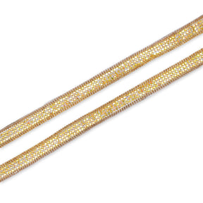 Beaded Chain Geometric Diamond Resin Rhinestone Iron On Trim Gold SV581442 2